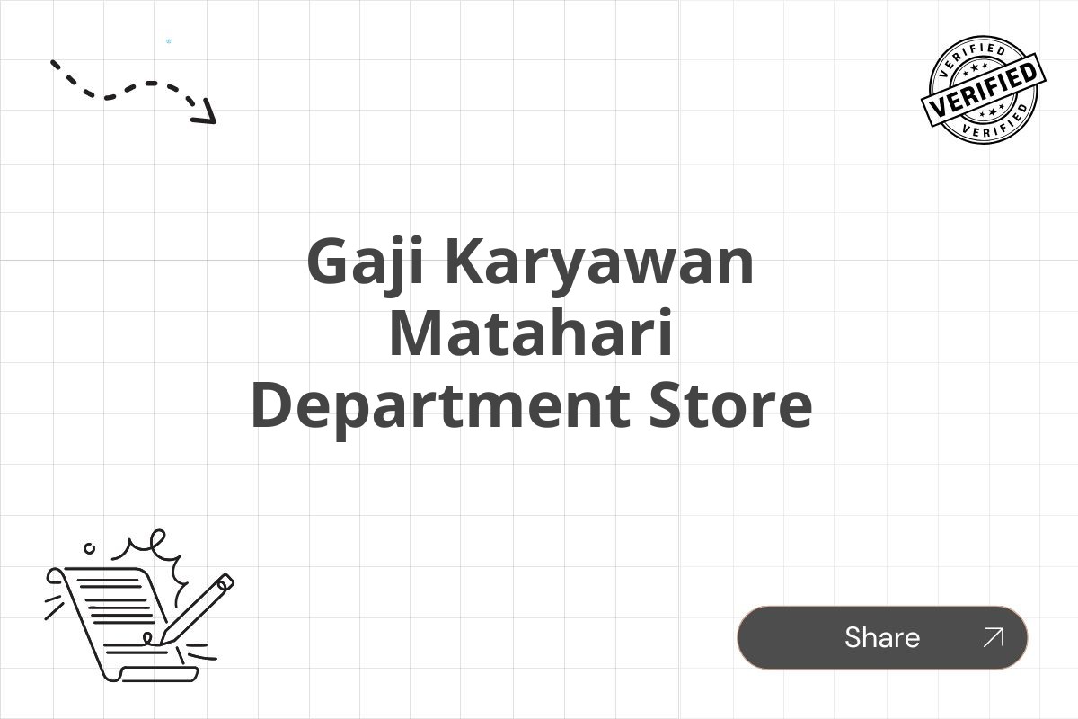 Gaji Karyawan Matahari Department Store